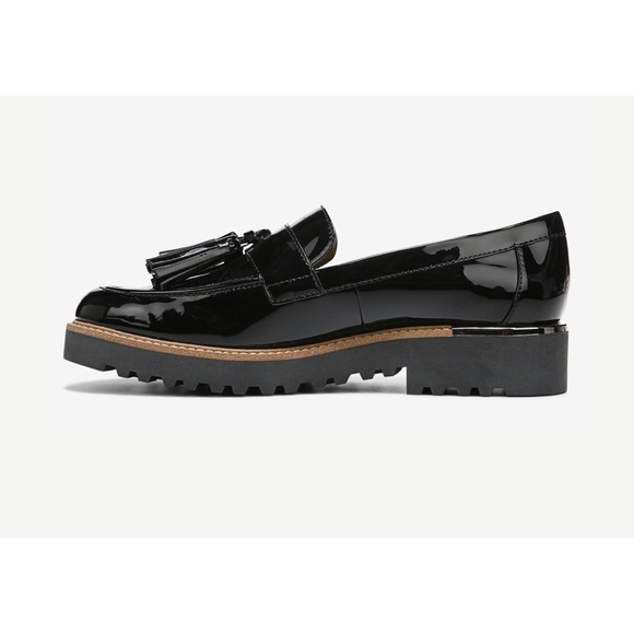 Franco Sarto Carney Patent Tassel Lug Sole Loafer Leather - Picture 3 of 6